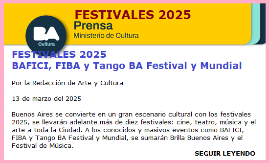 FESTIVALES 2025